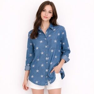 Denim & Supply By Ralph Lauren Blue Star Shirt Medium 4th Of July American